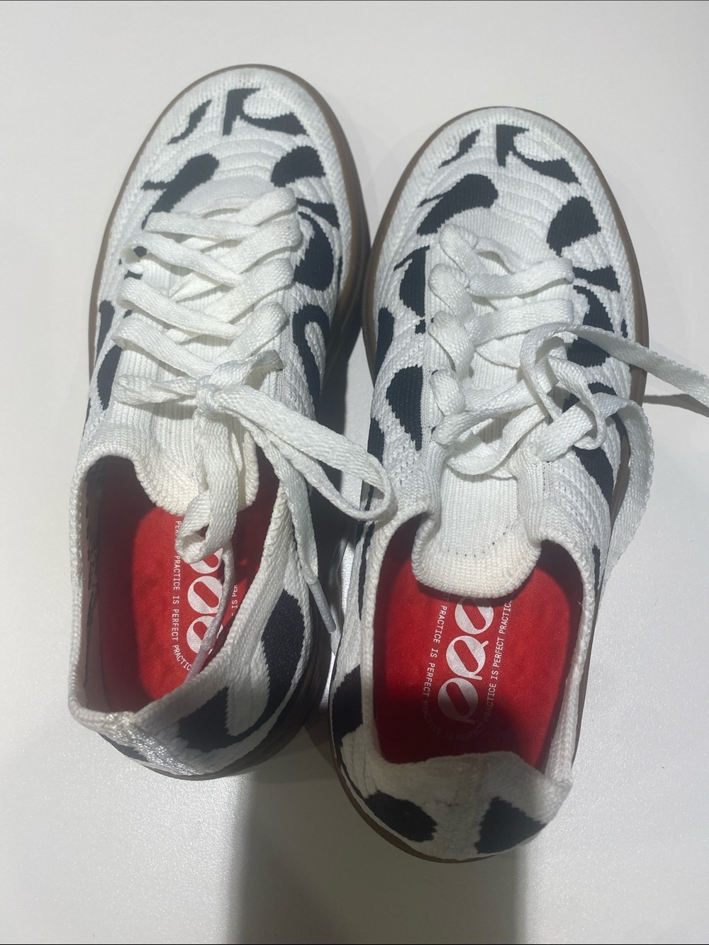 Women White and Black Patterned Sneakers